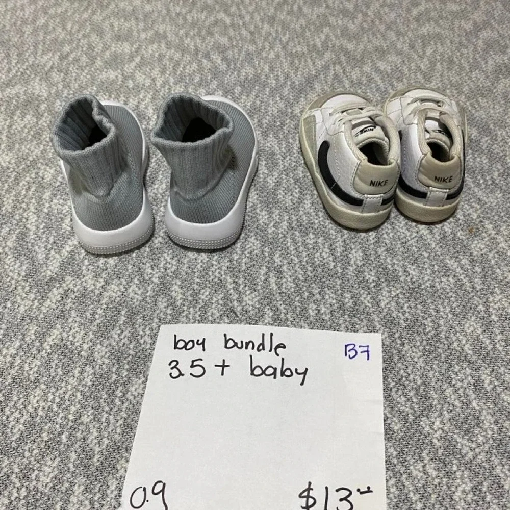 Baby boy bundle of 2 pairs of shoes size 3.5. SKU-B7#babygirl